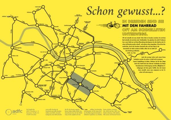 Karte Rad Reisezeiten Dresden 100x70 klein