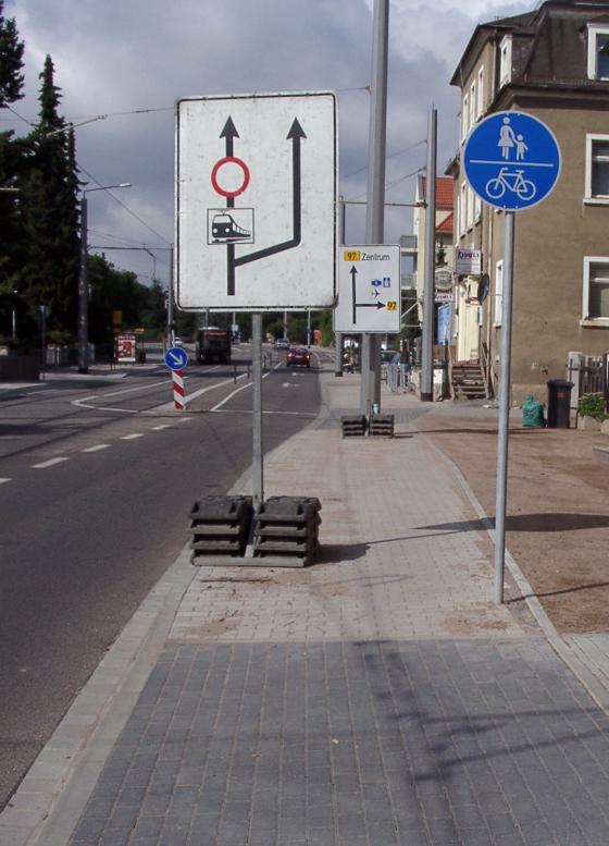 Gemeinsamer Geh- und Radweg in Klotzsche