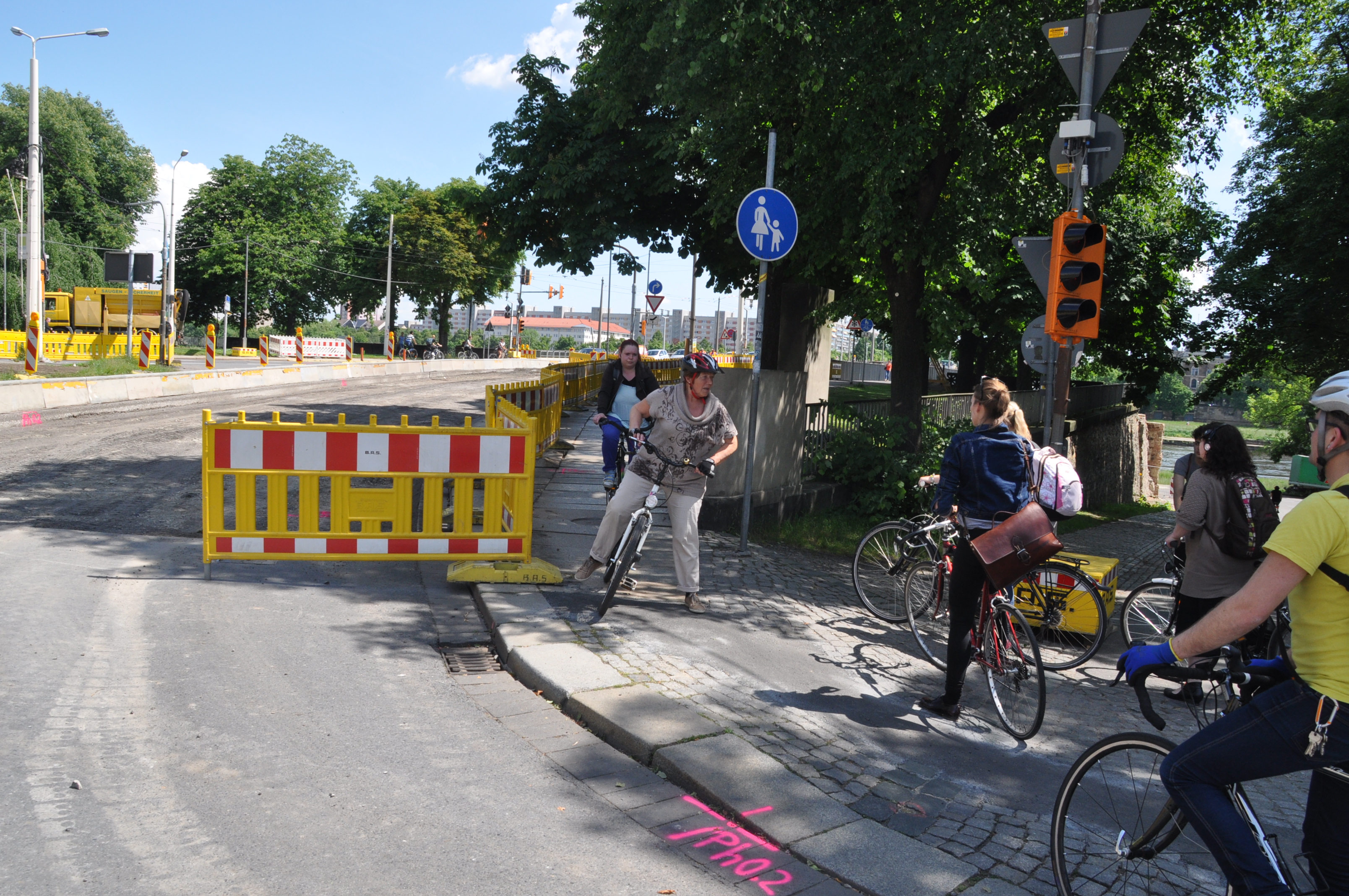 Baustelle Albertbrücke (c) ADFC