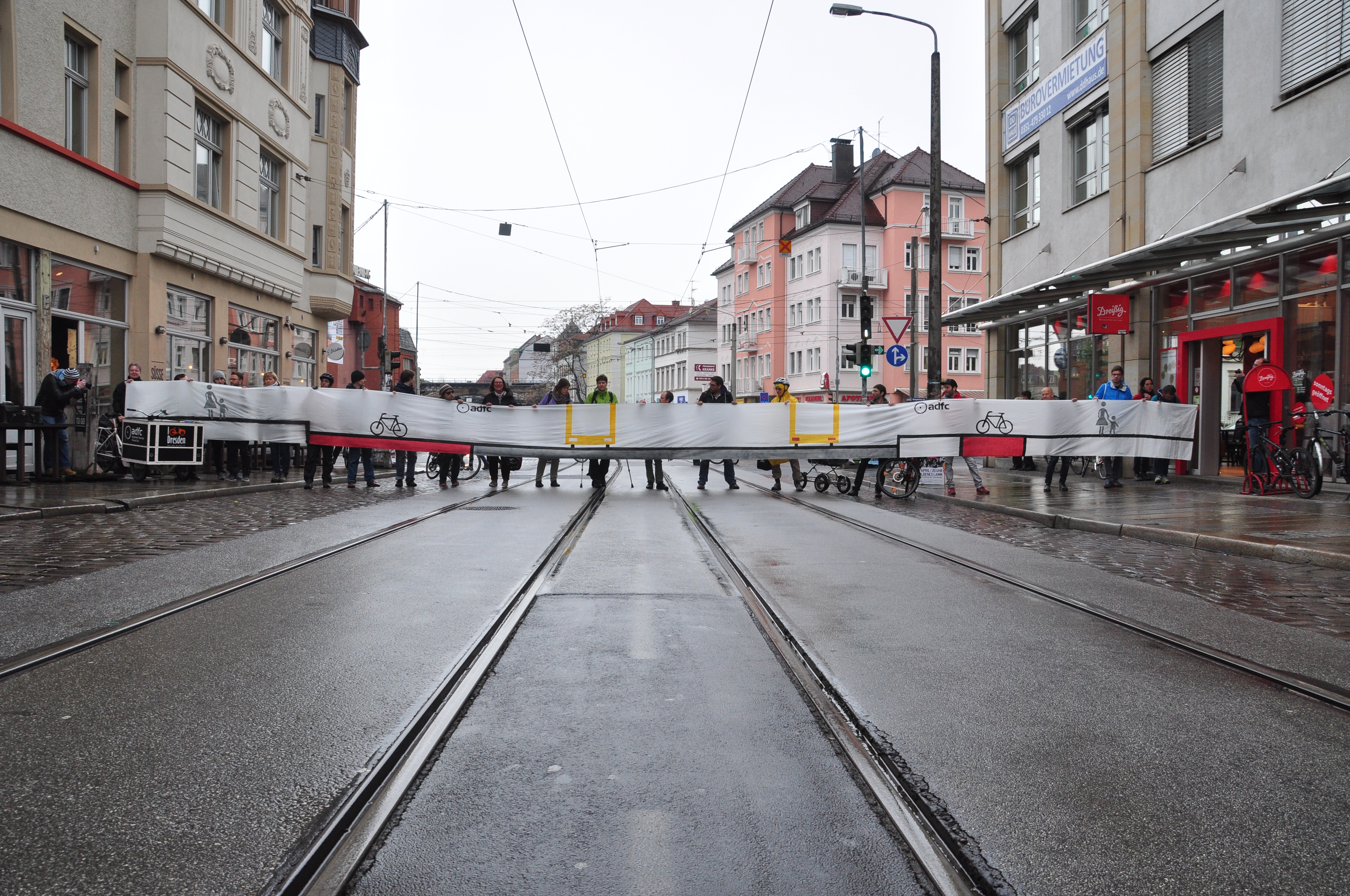 Bischofsweg Querschnitt Demo (c) ADFC