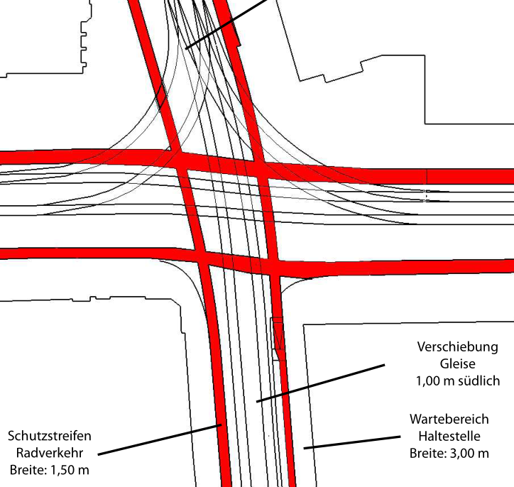 Bischofsweg an der Schauburg (Vorschlag ADFC)