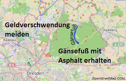 Landkarte mit Gänsefuß